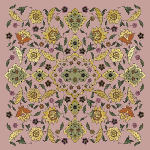 Old pink and green holly leaves