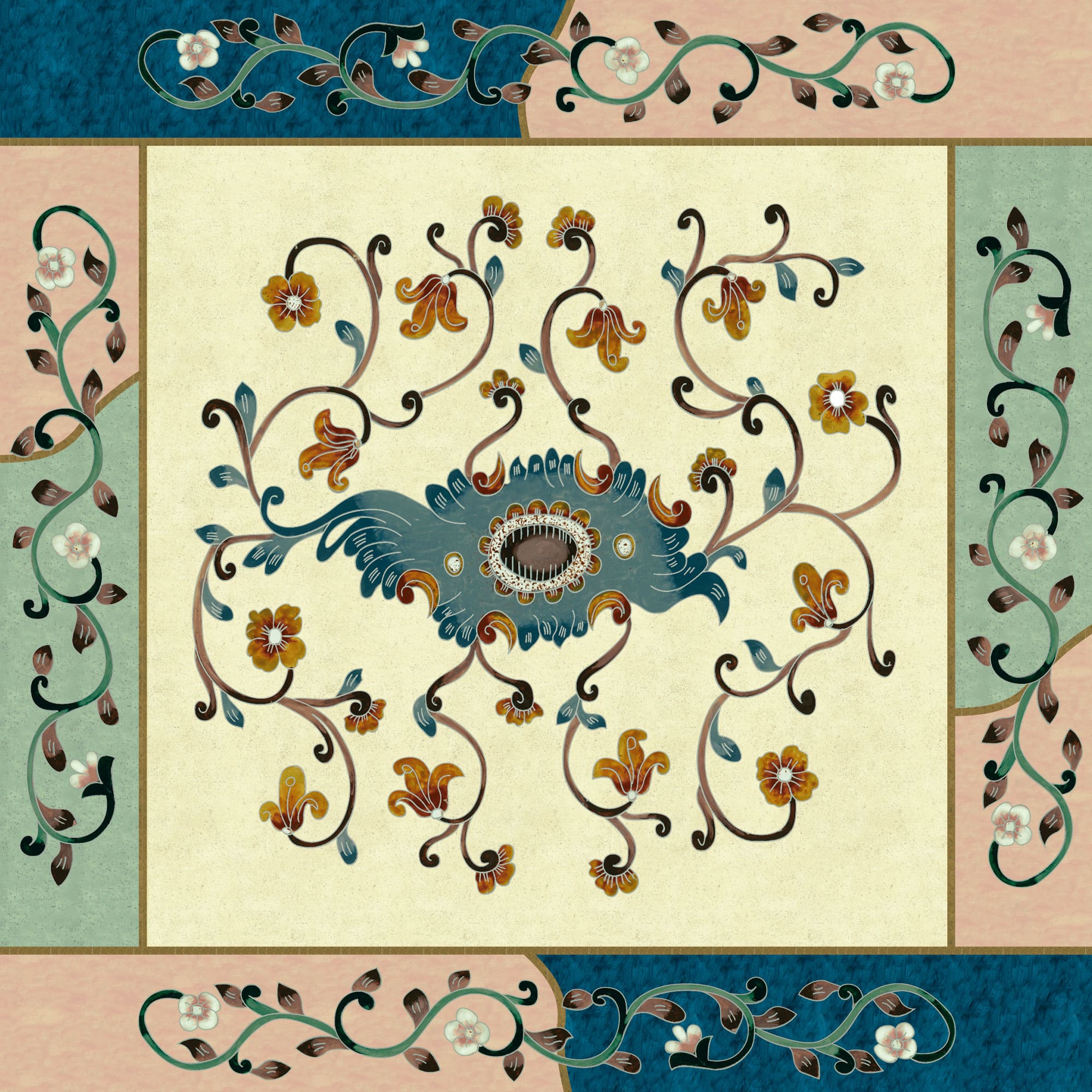 LAM Pink and blue small flowers